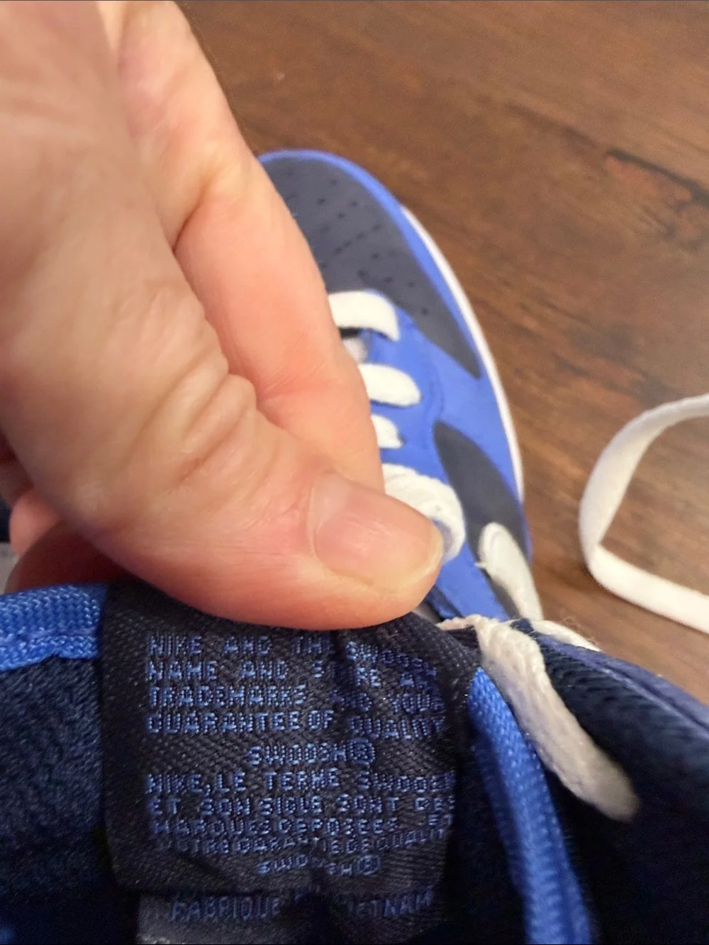 Nike Kids High-Top Sneakers in Blue and White